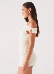 Farah Off-the-Shoulder Mini Dress - White
