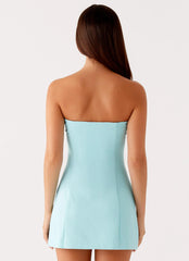 Then Strapless Mini Dress - Turquoise