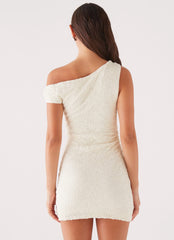 Farah Off-the-Shoulder Mini Dress - White