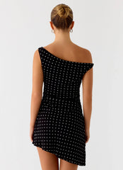 Delusional Mini Dress - Black Polka Dot