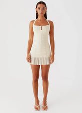Toni Halter Mini Dress - Lemon