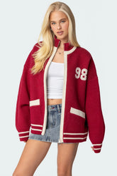 98 Varsity Zip-Up Sweater