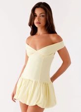 Robe courte épaules dénudées Endless Romance - Jaune