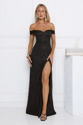 Exclusive Guest List Robe longue épaule nue noire