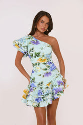 Secret Meadow One-Shoulder Mini Dress Print