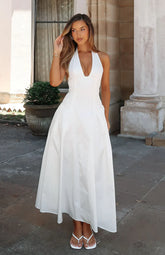 Robe Midi Tinsel Trouble à Col Halter Blanche