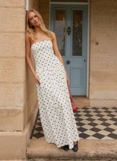 Andorra Maxi Dress - White Polka Dot