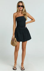 Donatella Mini Dress - Robe bustier à taille basse noire