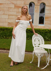 Countryside Off-Shoulder Maxi Dress - Ivory
