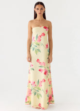 Bronte Strapless Maxi Dress - Lemon Sun