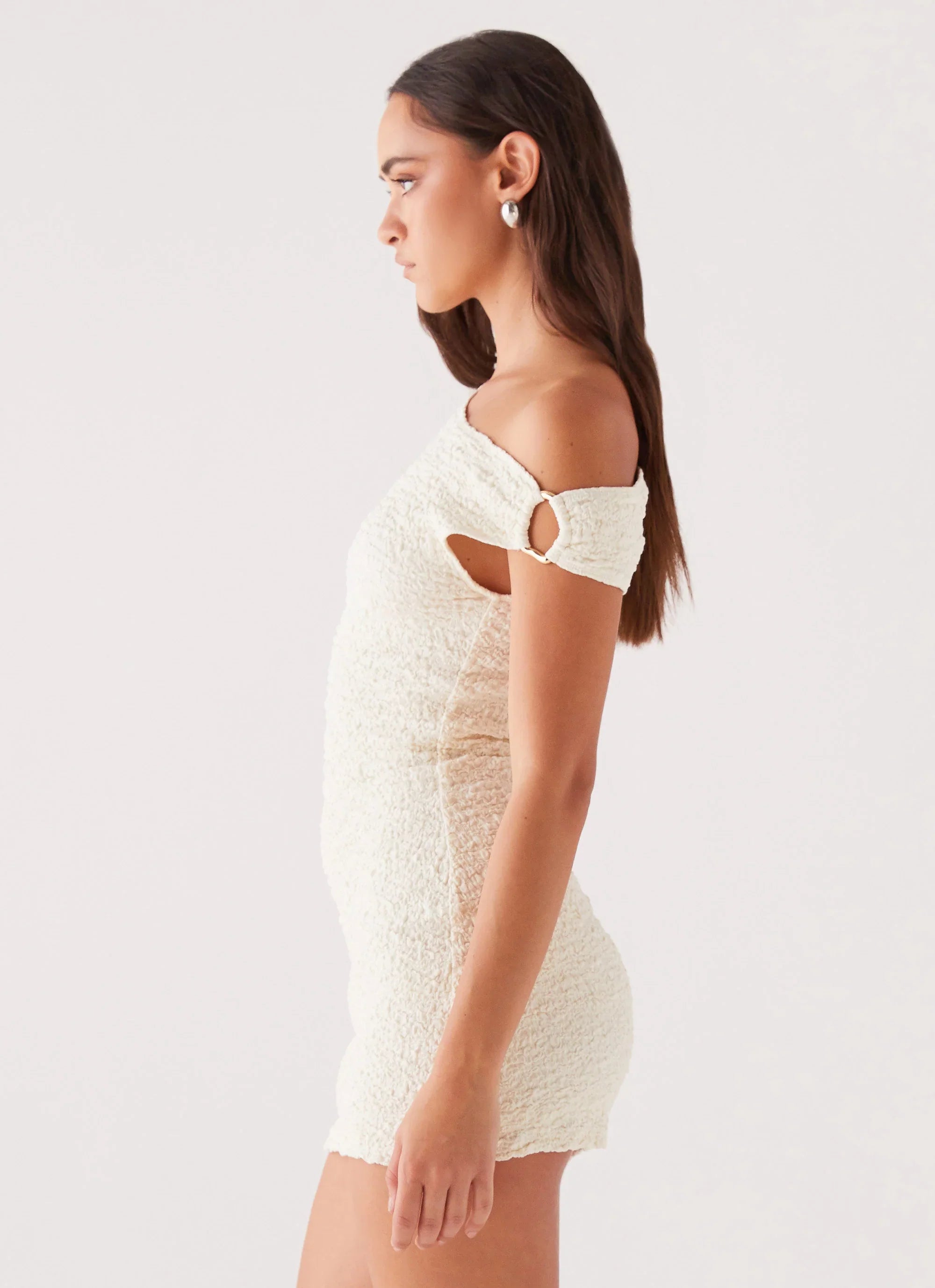 Farah Off-the-Shoulder Mini Dress - White