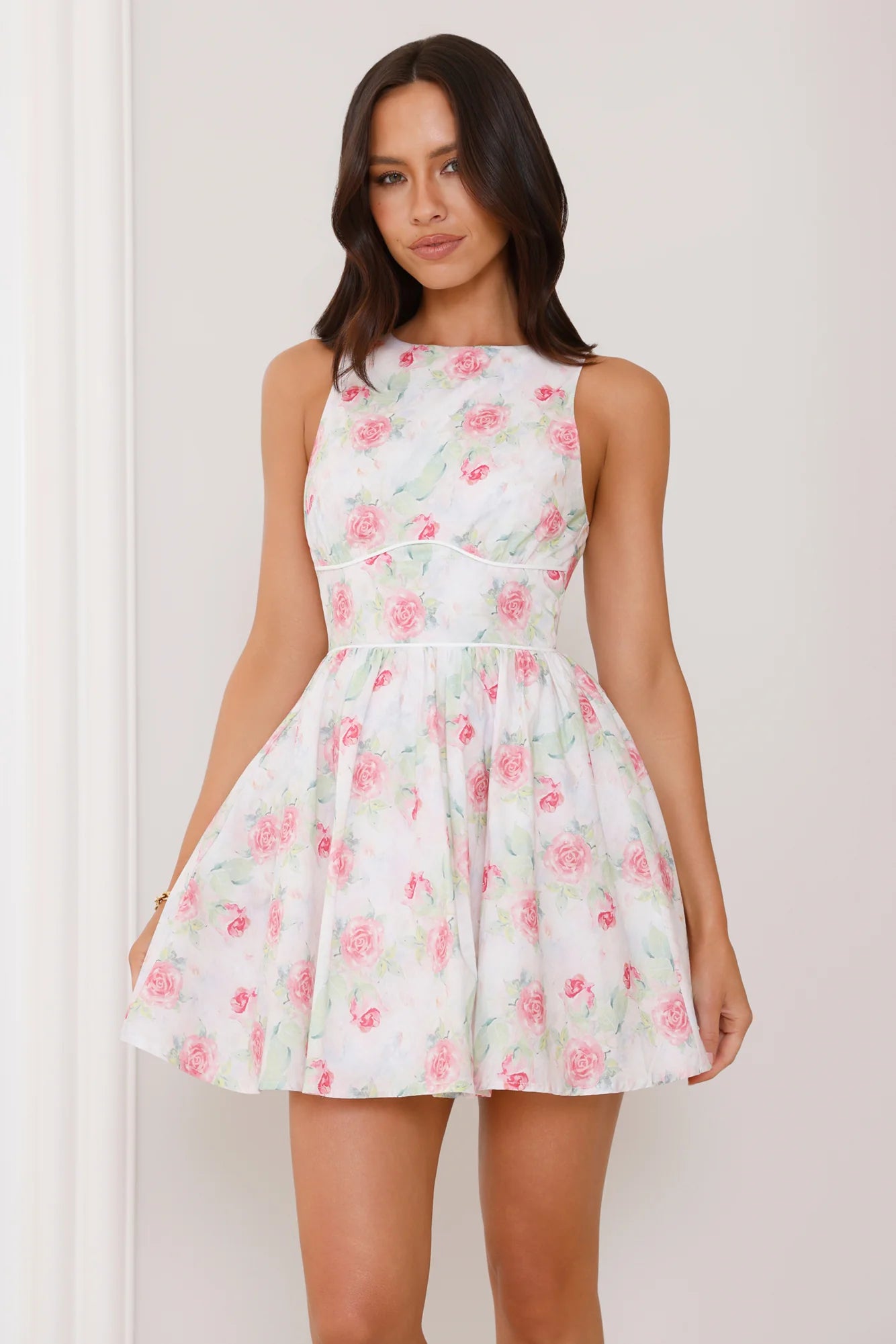 Robe Courte Whimsical Petals Rose