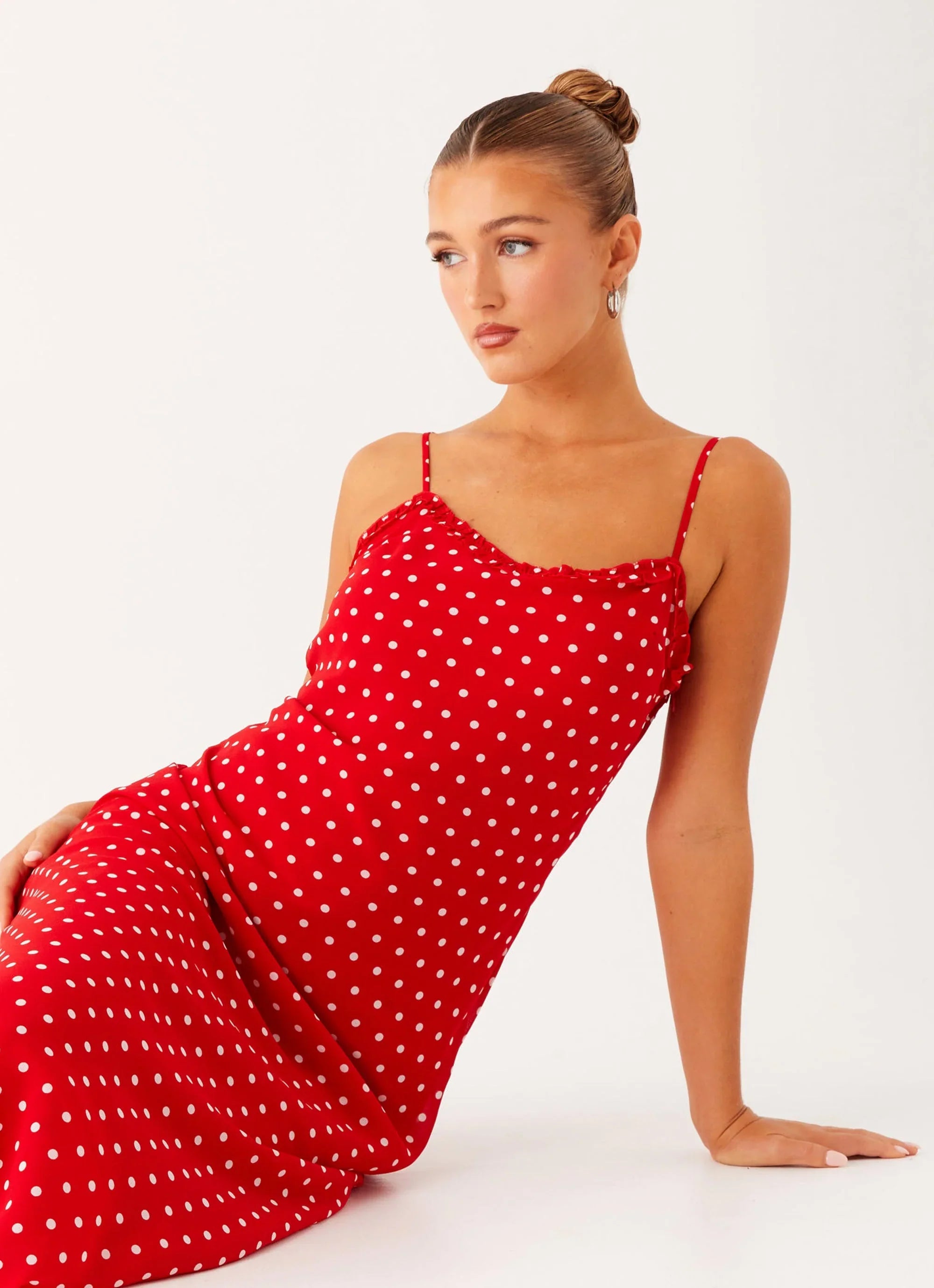 Maxi Pareo Dress - Red Polka Dot