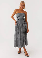 Larnie Midi Dress - Black Gingham