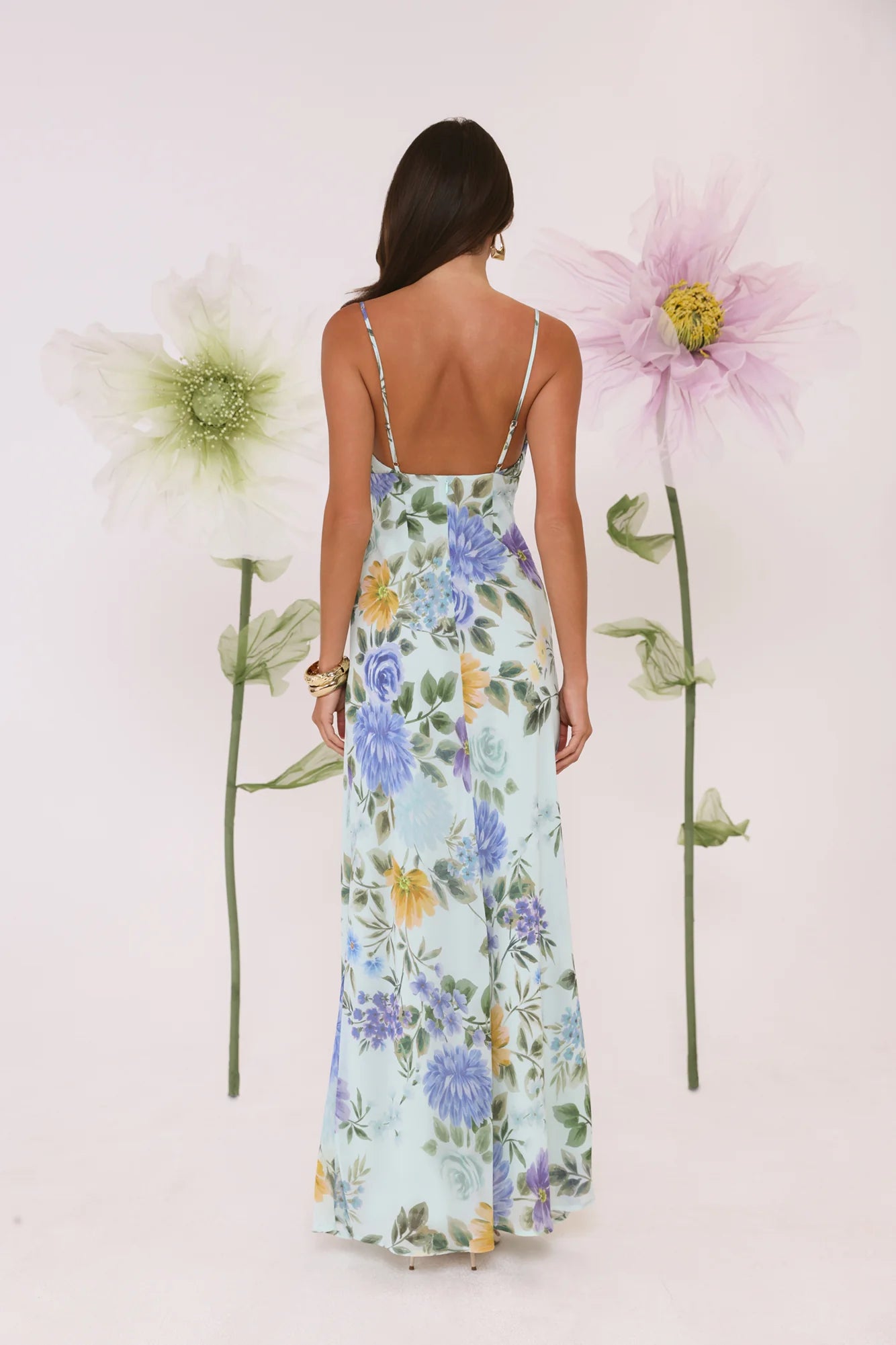 Moonflower Glow Floral Maxi Dress