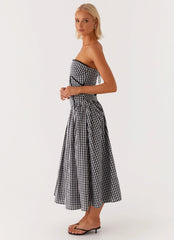 Larnie Midi Dress - Black Gingham