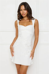 Exotic Flair White Satin Mini Dress