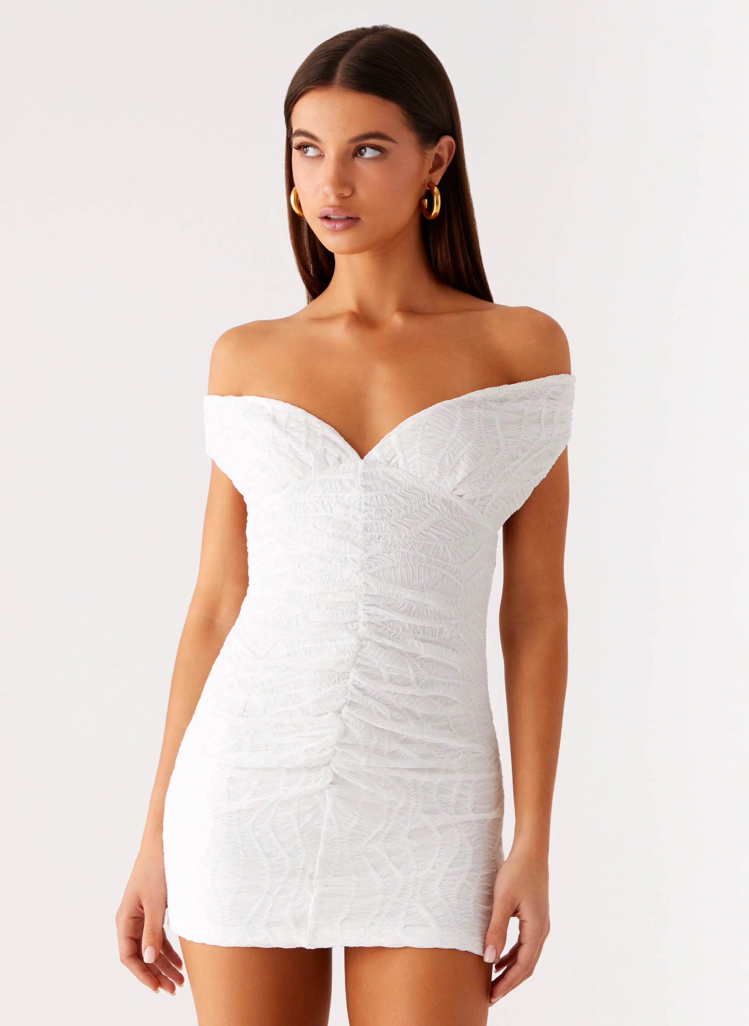 Takoda Mini Robe Épaules Dénudées - Blanc