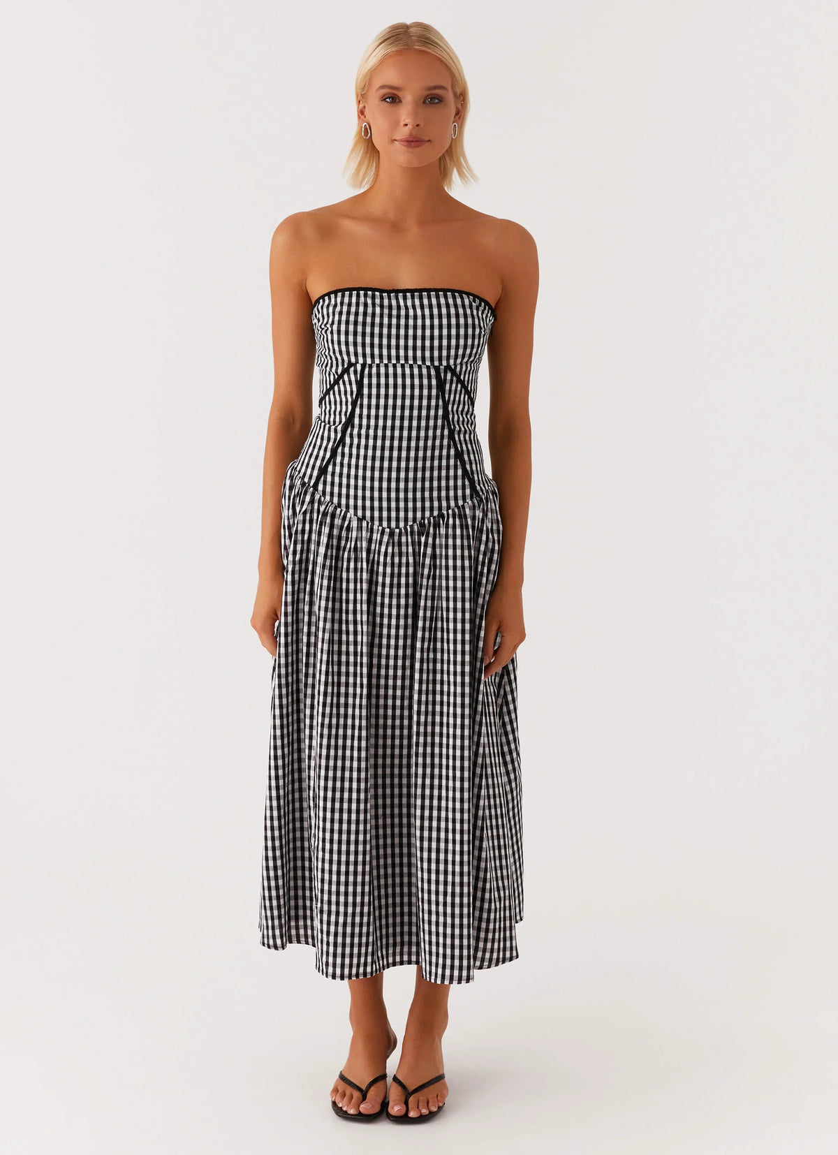 Larnie Midi Dress - Black Gingham