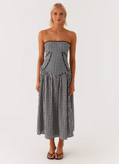 Larnie Midi Dress - Black Gingham