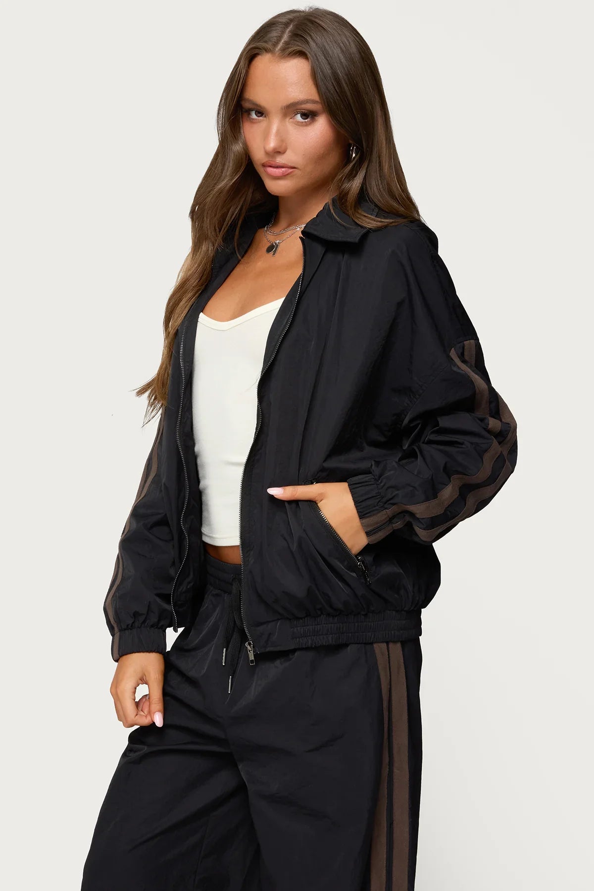 Kieran Striped Nylon Track Jacket