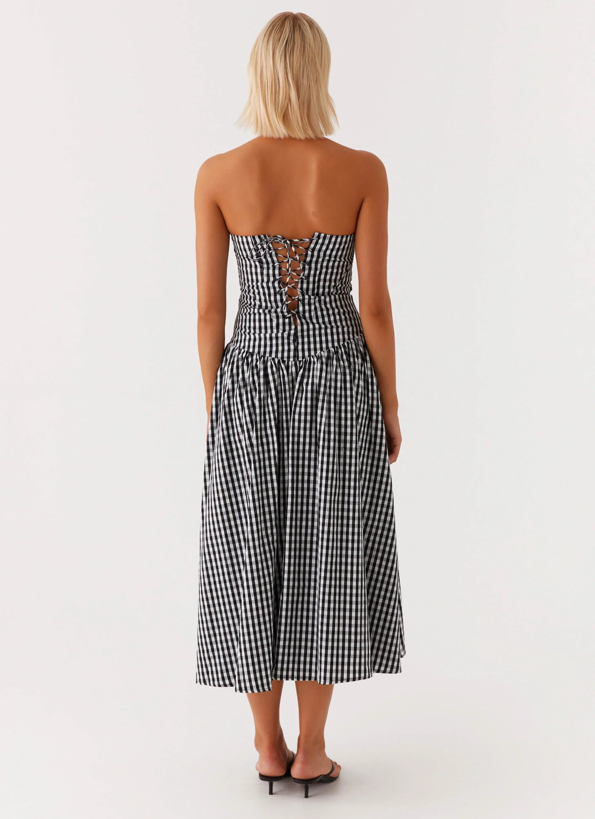 Larnie Midi Dress - Black Gingham