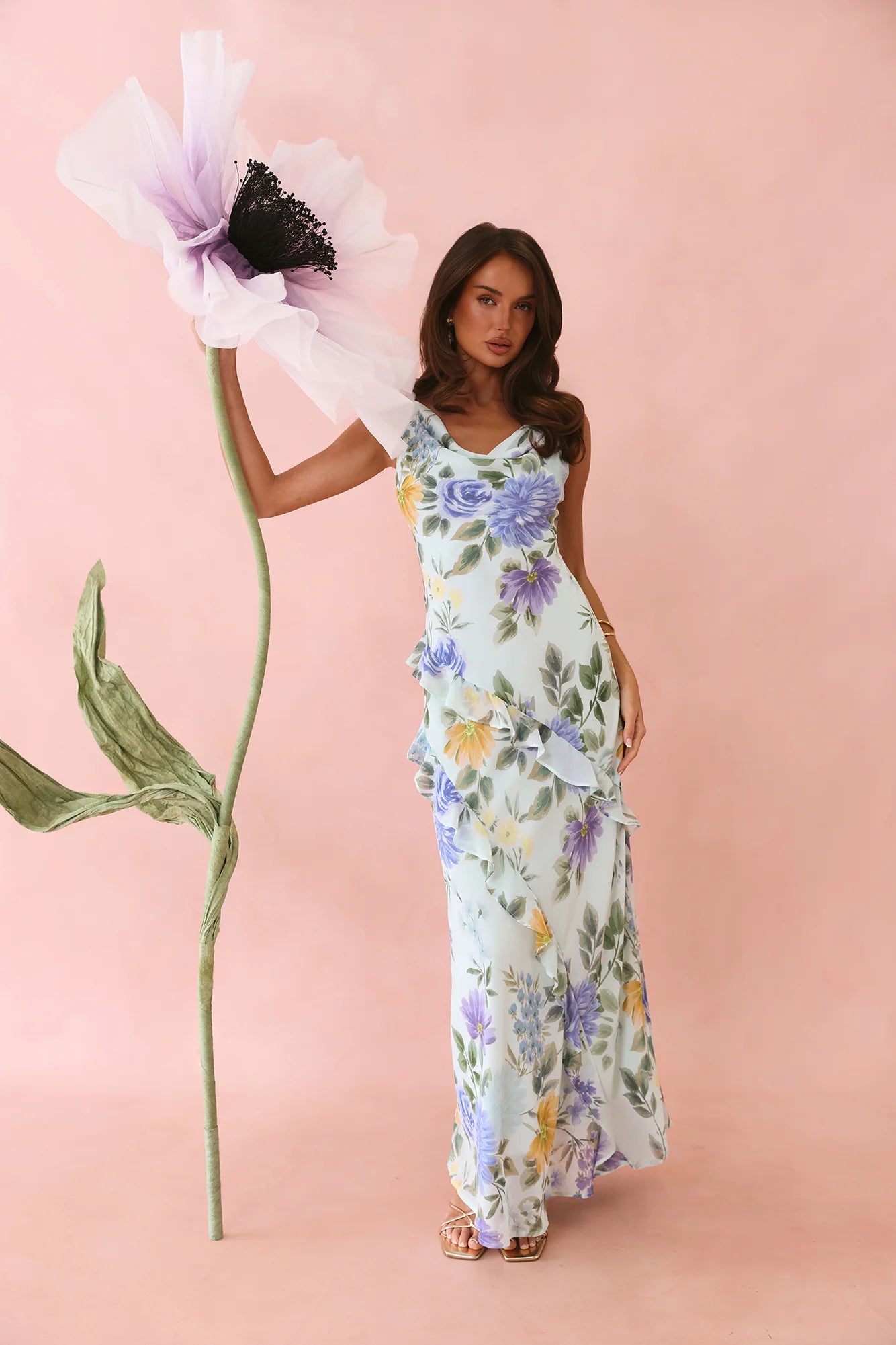 Petals Unfold Printed Maxi Dress