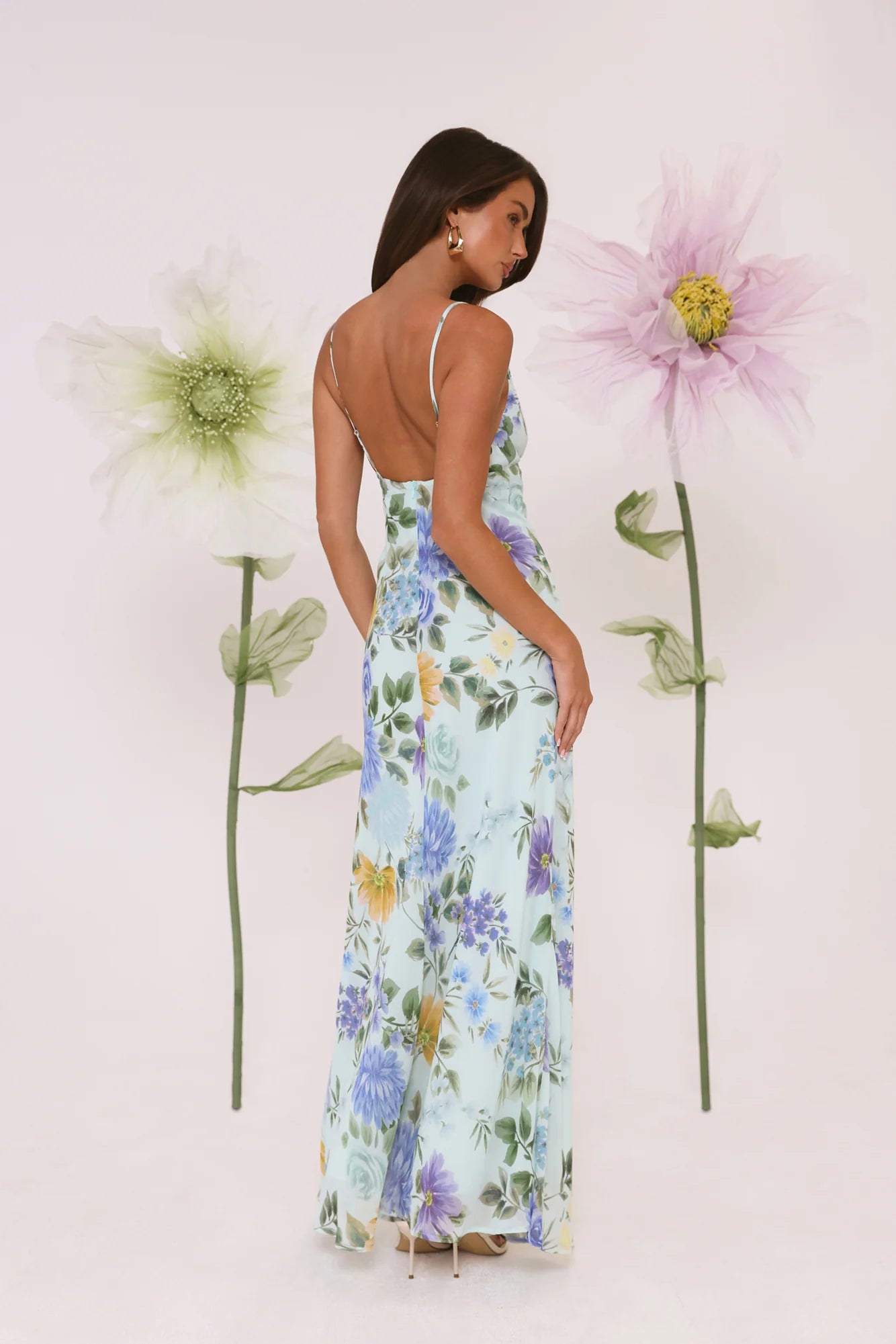 Moonflower Glow Floral Maxi Dress
