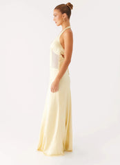 Amber Mesh Panel Maxi Dress - Yellow