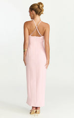 Pink Mae Midi Dress - Resin O Ring Fitted Dress
