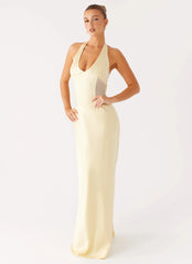 Amber Mesh Panel Maxi Dress - Yellow