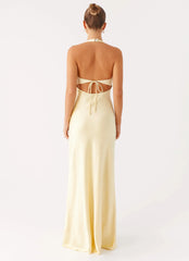 Amber Mesh Panel Maxi Dress - Yellow
