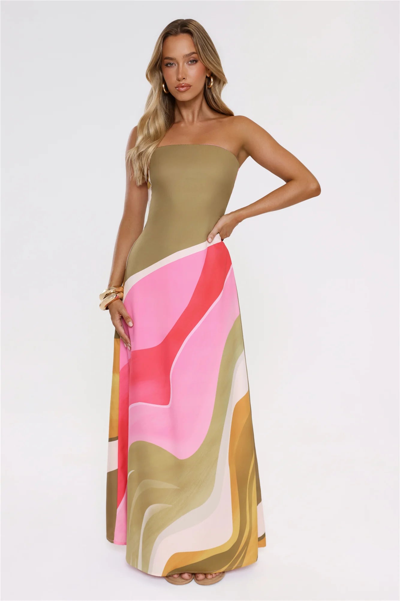 Palette Of Yours Robe Longue Bustier Verte