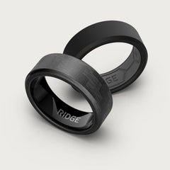8mm Beveled Ring Set - Carbon Fiber 3K