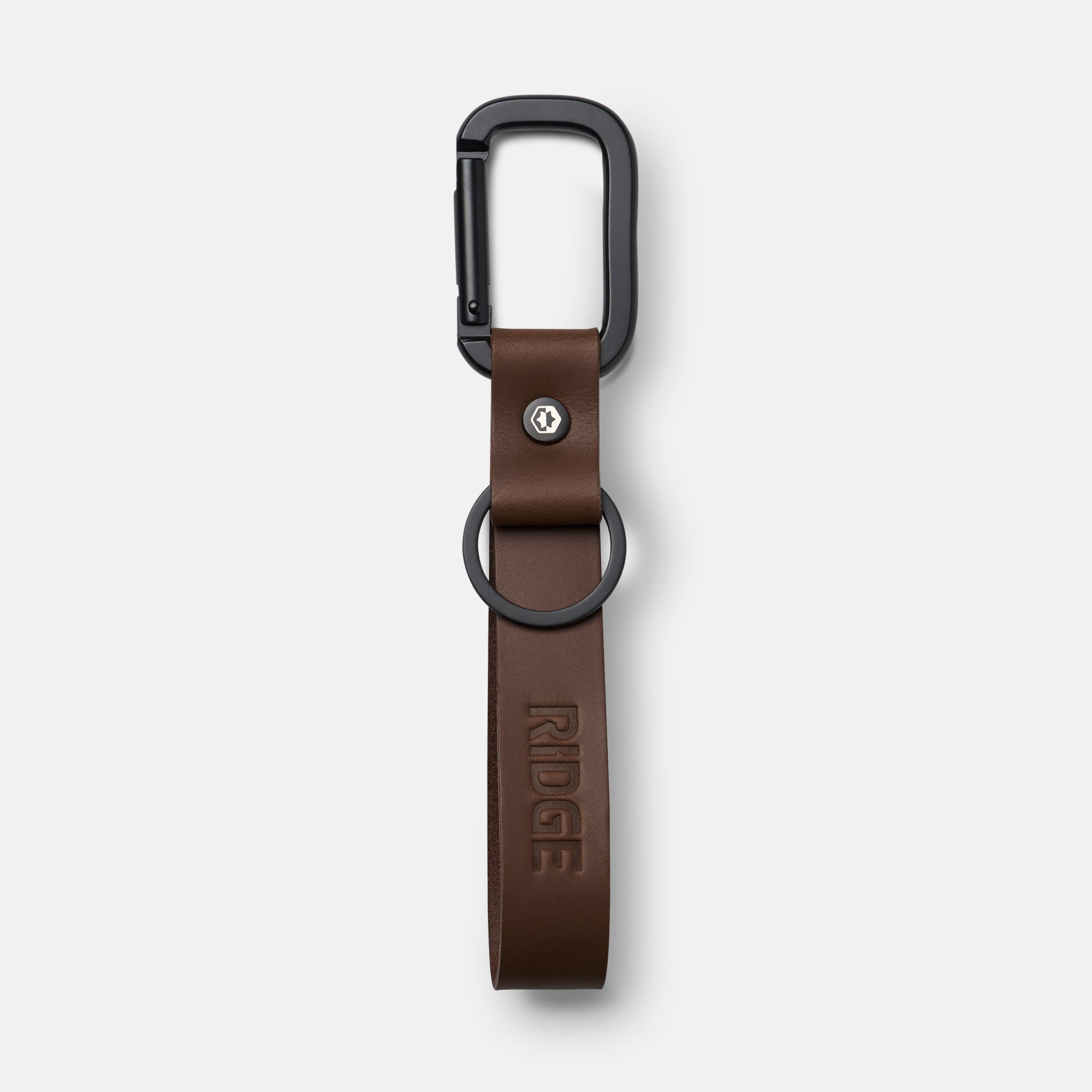 Ridge Keychain - Whiskey Dark Brown Leather