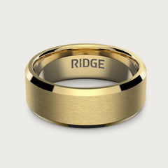 8mm Beveled Ring Set - 24K Gold - Tantalum Carbide