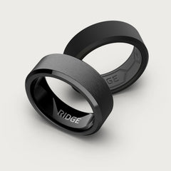 8mm Beveled Ring Set - Gunmetal