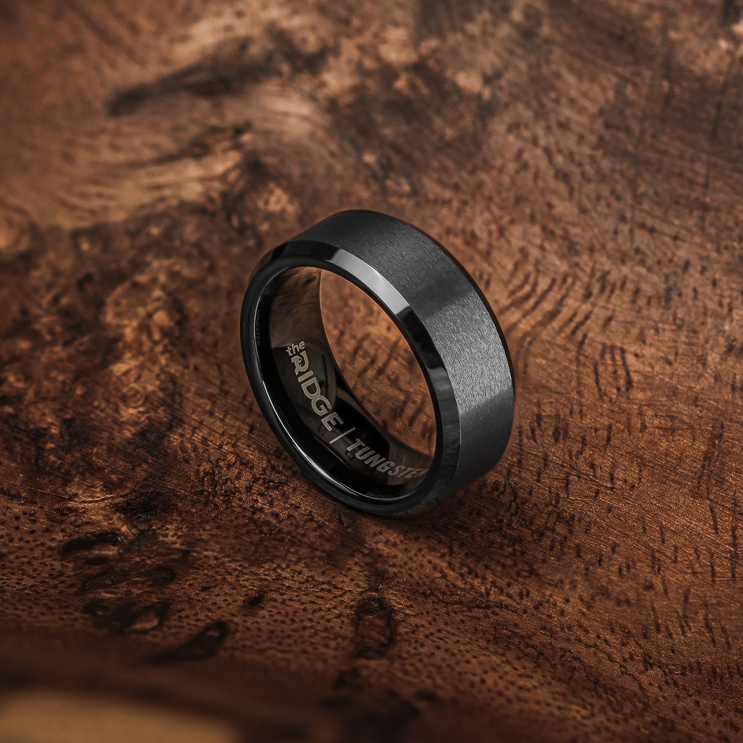 8mm Beveled Ring Set - Gunmetal
