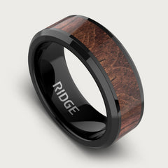 8mm Beveled Ring Set - Mopane Wood