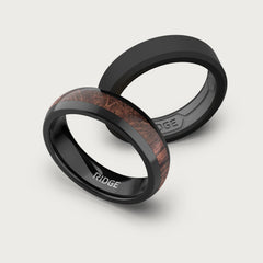 6mm Rounded Ring Set - Mopane Wood