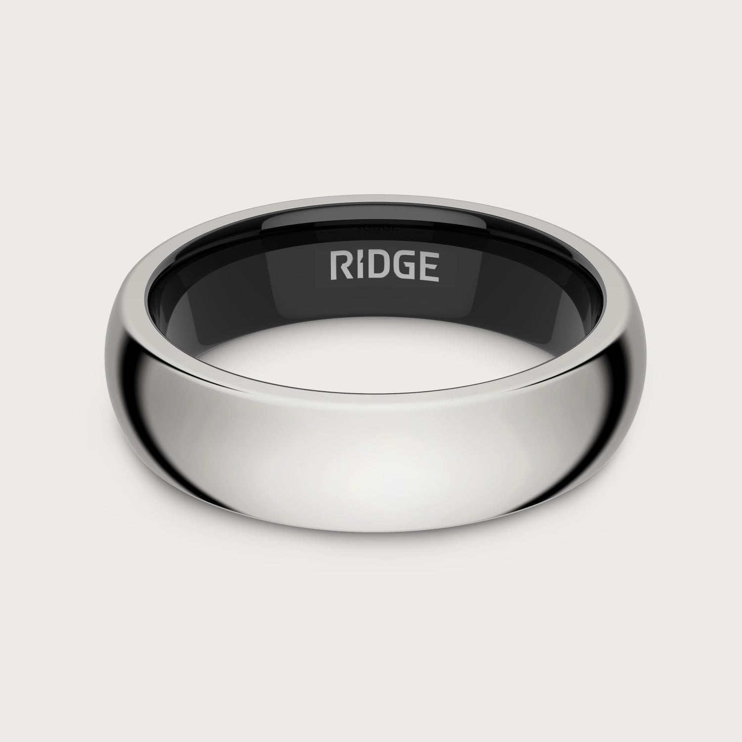 6mm Rounded Ring Set - Platinum