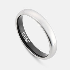 4mm Rounded Ring Set - Platinum