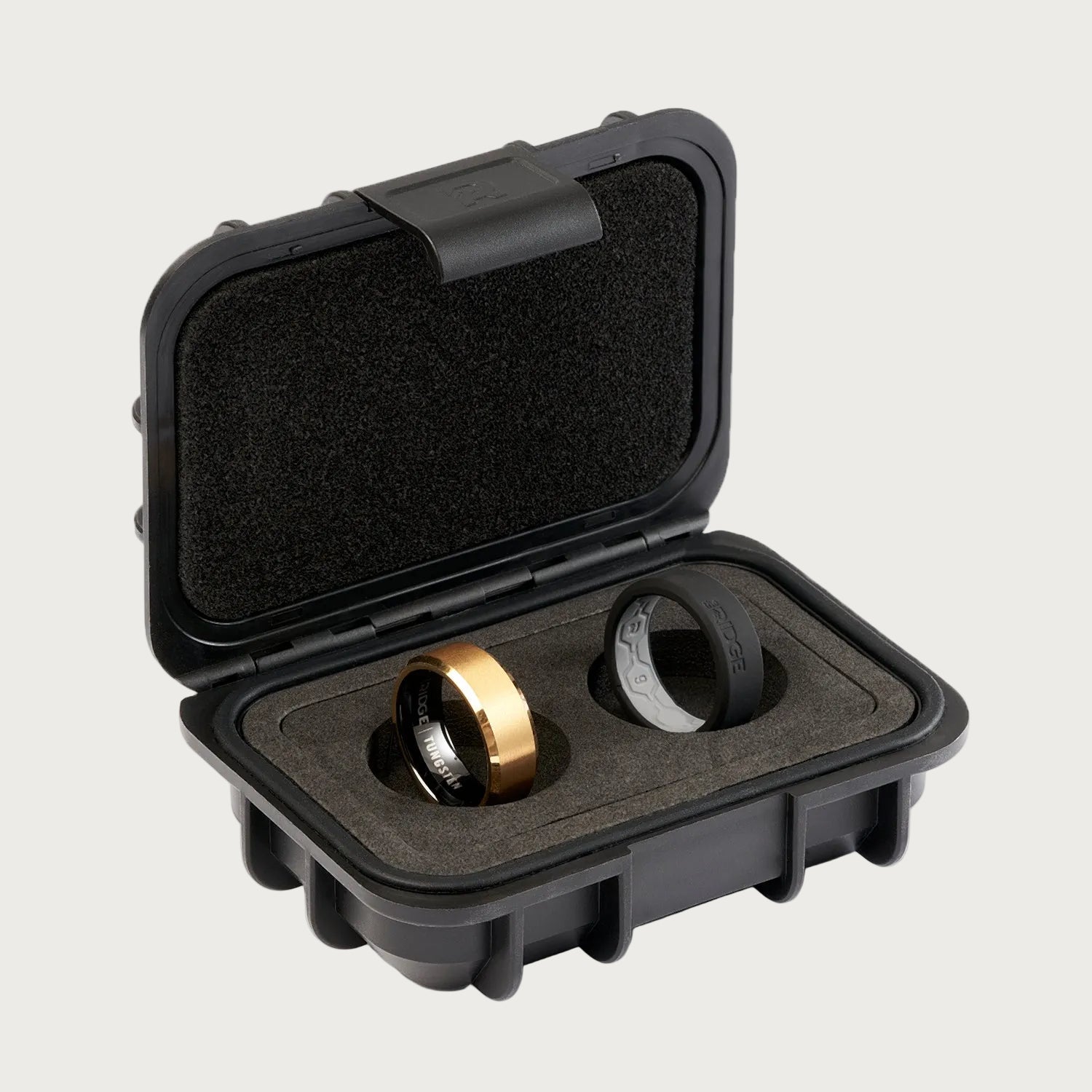 8mm Beveled Ring Set - 24K Gold