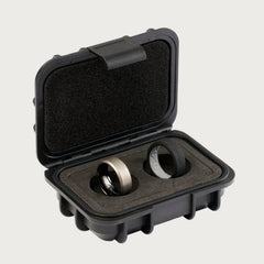 8mm Beveled Ring Set - Stonewashed Titanium