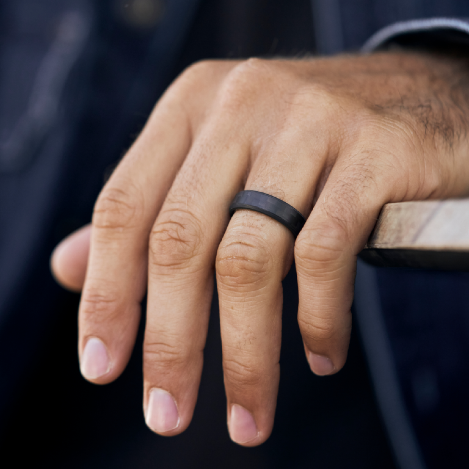 6mm Beveled Ring Set - Carbon Fiber 3K