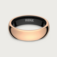 6mm Rounded Ring Set - 18K Rose Gold