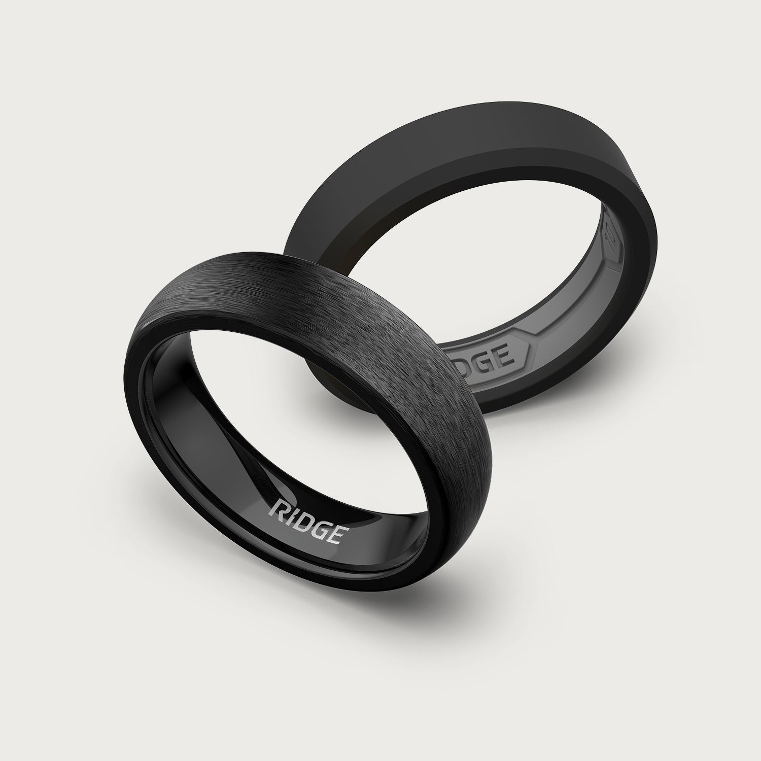 6mm Rounded Ring Set - Royal Black