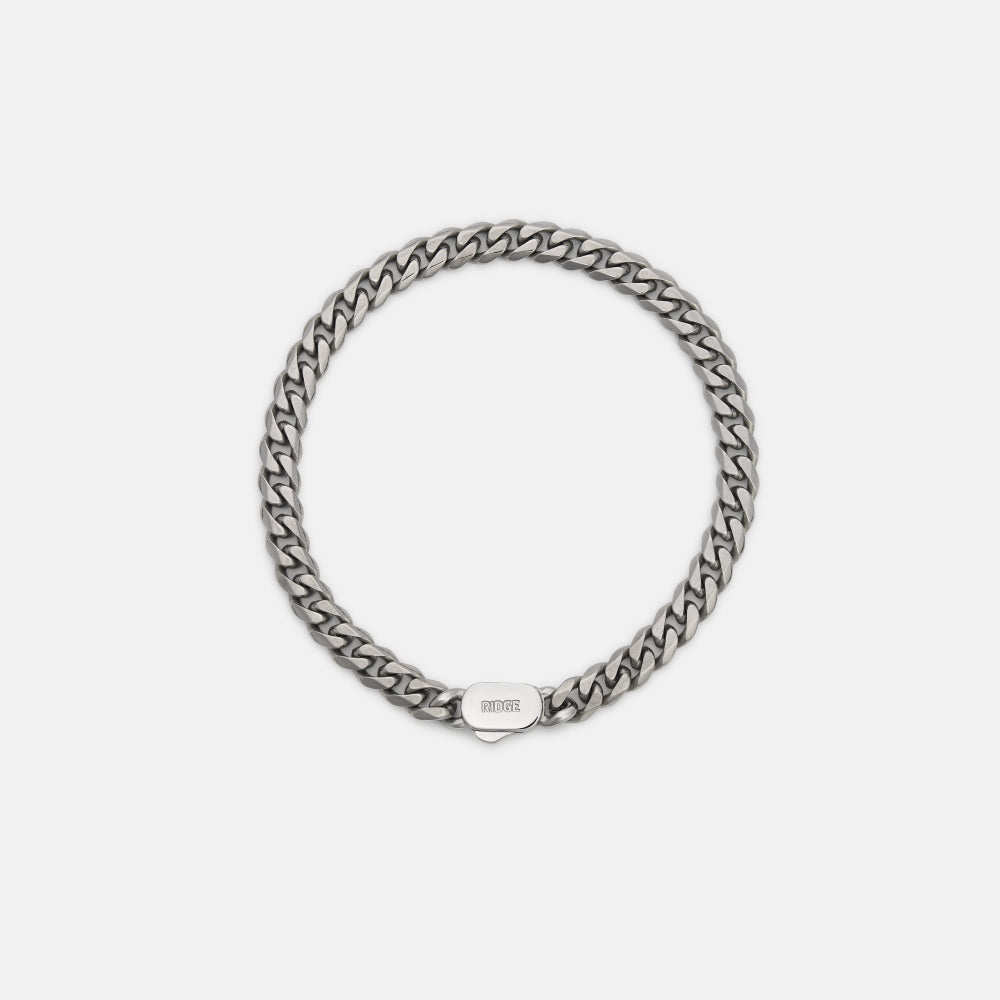 6mm Curb Bracelet - Titanium - Medium