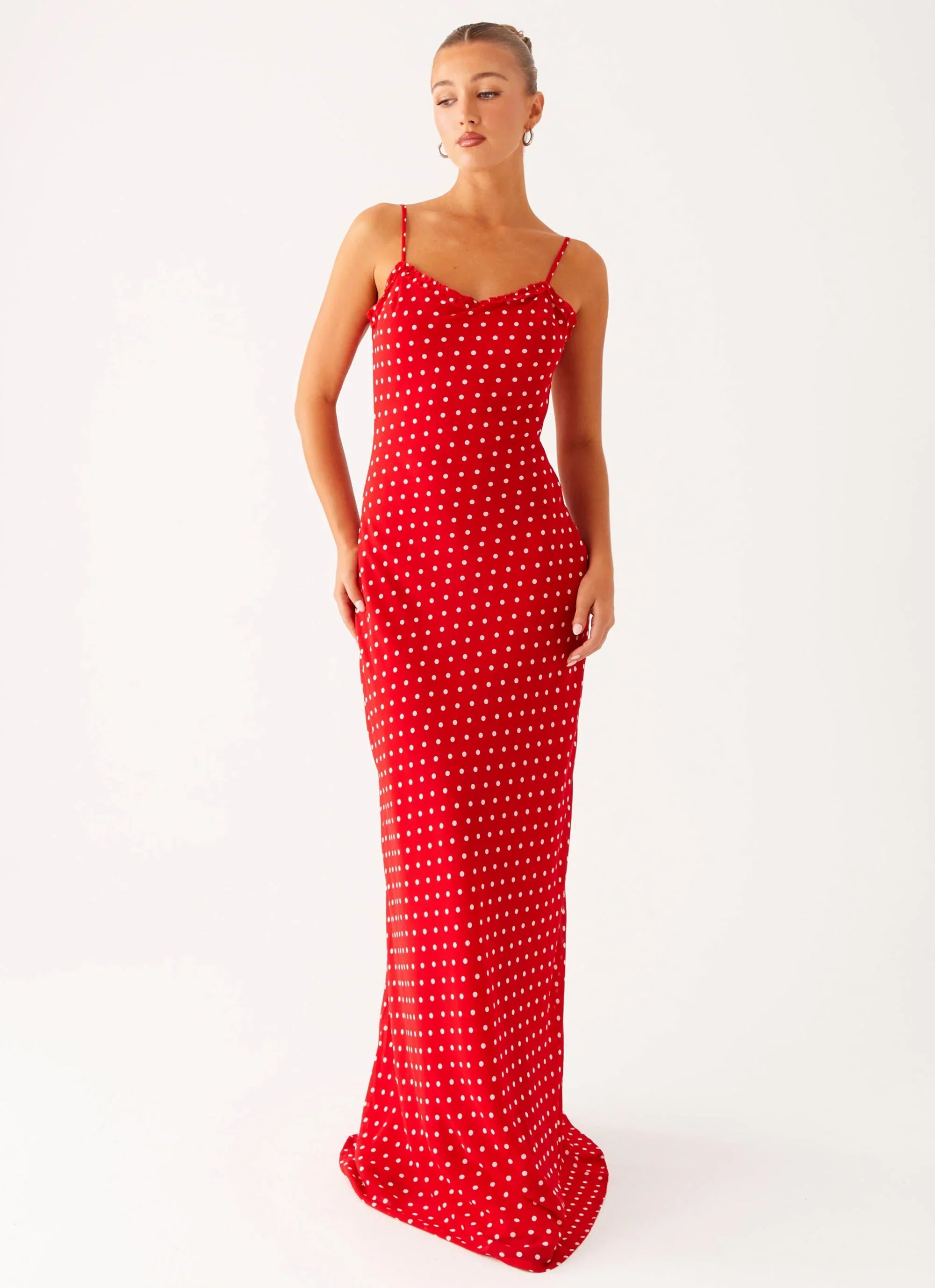 Maxi Pareo Dress - Red Polka Dot