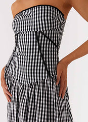 Larnie Midi Dress - Black Gingham